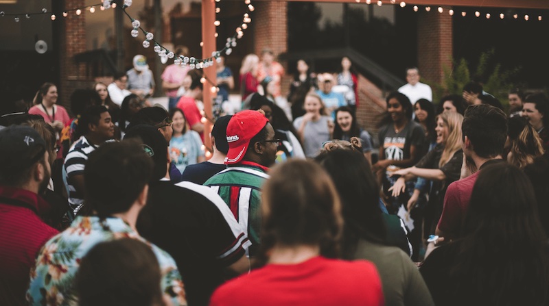 A group of people at an outdoor party
