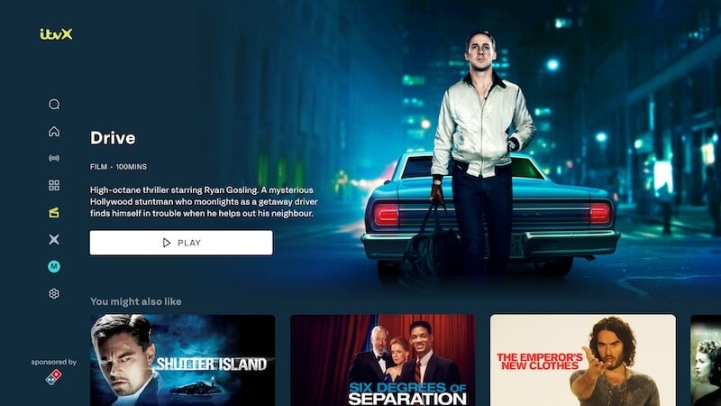 Screencap of the homepage of ITVX