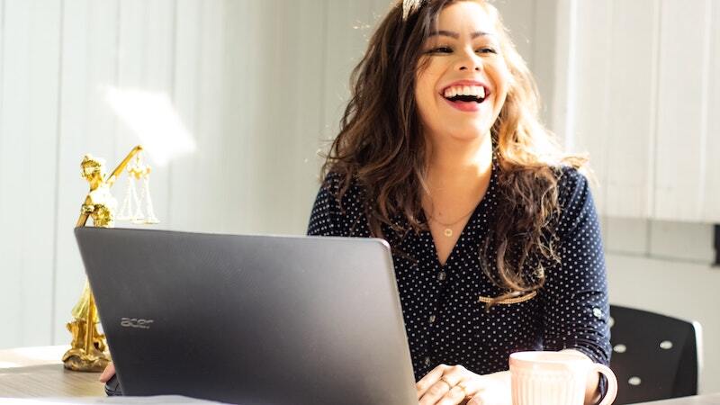 Woman working at laptop